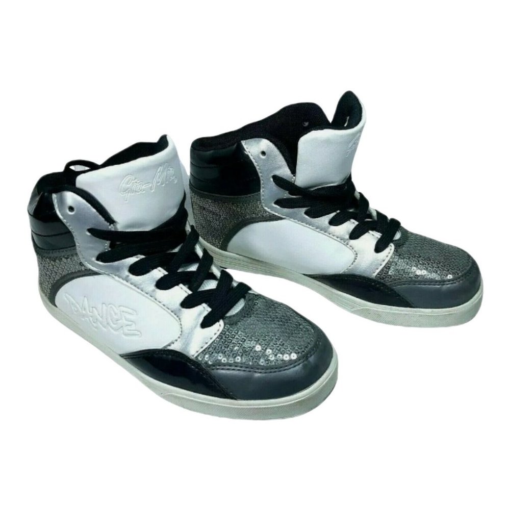 High Top Gia Mia Dance Tennis Shoes Women's Size 6 Sequins Black & White